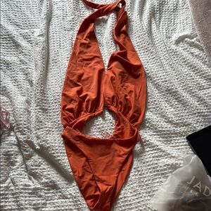 Orange women  One Piece Swimsuit